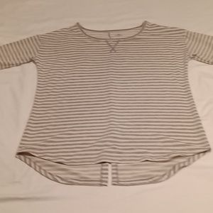 St. John's Bay Large 3/4 Sleeve Striped Shirt
